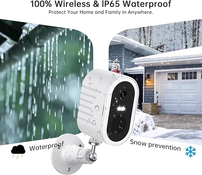 Security Cameras Wireless Outdoor,2K Color Night Vision AI Motion Detection Spotlight Siren Alarm,5G/2.4G WiFi Home Indoor Camera Two-Way Audio,Use Alone or with Recmoment HomeBase