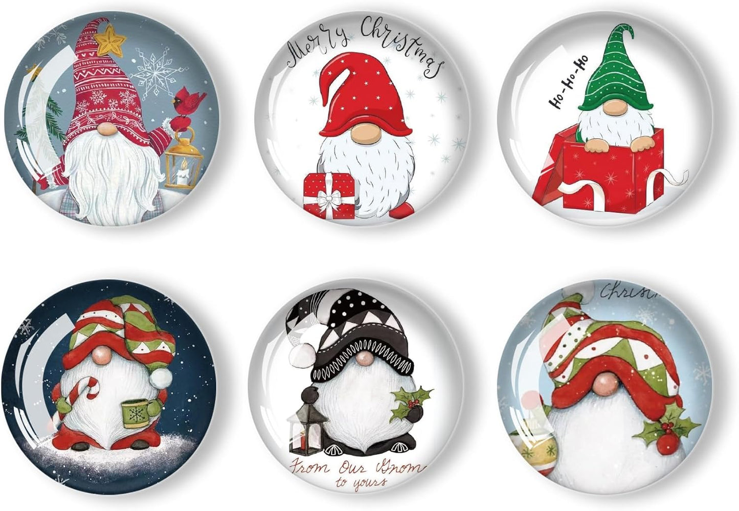 Christmas Gnomes Refrigerator Magnets 12Pcs Glass Strong Magnetic Refrigerator Magnet Fridge Sticker,Crystal Fridge Magnets Decoration for Crafts,Strong Fridge Magnets for Kitchen, School