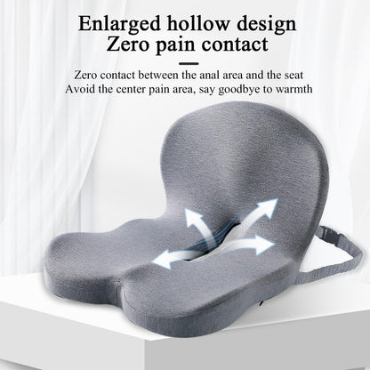 Seat Cushion for Truck Driver, Memory Foam Truck Seat Cushion with Adjustable Strap – Ergonomic Back Support & Sciatica Relief for Long Drives, Semi Truck Accessories, Light Gray