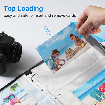 Sooez 30 Pack 4x6 Photo Sleeves, Heavy Duty Photo Sleeves for 3 Ring Binder (for 120 Pictures), Plastic Photo Album Refill Pages, Clear Archival Photo Album Sleeve, Photo Pages Sheets 8.5x11
