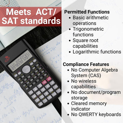 SC 216 Non Graphing Scientific Calculator for School by Red Star Tec – Black Math Calculator with 240 Functions, SAT Exam Ready, 2-Line Display, Trigonometry, Algebra & Statistics Support