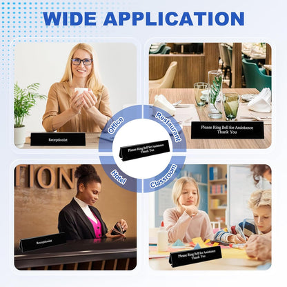 UCEC Office Receptionist Desk Sign - Double Sided Printed Sign for Lobby or Front Desk Service, 7.8" x 2"