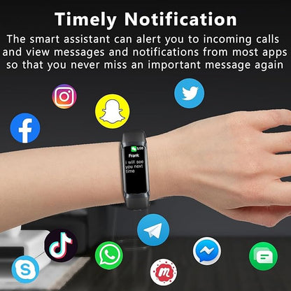 Fitness Tracker with 24/7 Blood Oxygen Heart Rate and Sleep Monitor,IP68 Waterproof,1.10''AMOLED Touch Color Screen,Step Counter Health Activity Trackers for Women Men (Black)