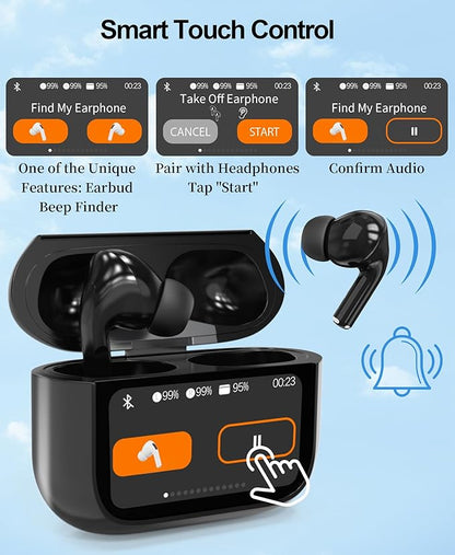 Ai Translation Earbuds Real Time 144-Language Translator Earbuds with Accent Support and 8-Language Offline Translator Device Two Way Translation Headphones for Language Learning Travel Business Black