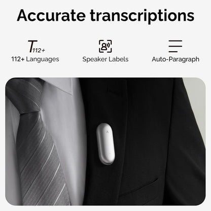 NotePin AI Voice Recorder, Voice Recorder with Neck Strap Lanyard, Transcribe & Summarize with AI Technology, 64GB Memory