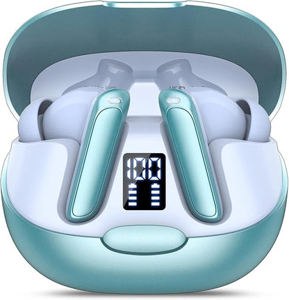 AI Language Translation Earbuds, 3-in-1 Translator Earbuds Real Time with 7 Translation Modes, with Audio and Video Call, 164 Language Bluetooth 5.3 Headphones Translating Device, Light Blue