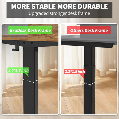 63 x 30 Inch Electric Standing Desk with 2 Drawers, Adjustable Height Widened Stand Up Desk with Storage, Sit to Stand Ergonomic Workstation for Home Office, Light Rustic