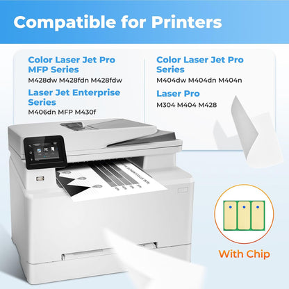 58A Toner Cartridge Black for Laser Jet Enterprise M406dn Pro M404dw, Compatible with HP 58X CF258X Toner Cartridges for HP58A CF280A Color Laser Jet Pro M404dw M404dn Enterprise M406dn MFP M428fdw