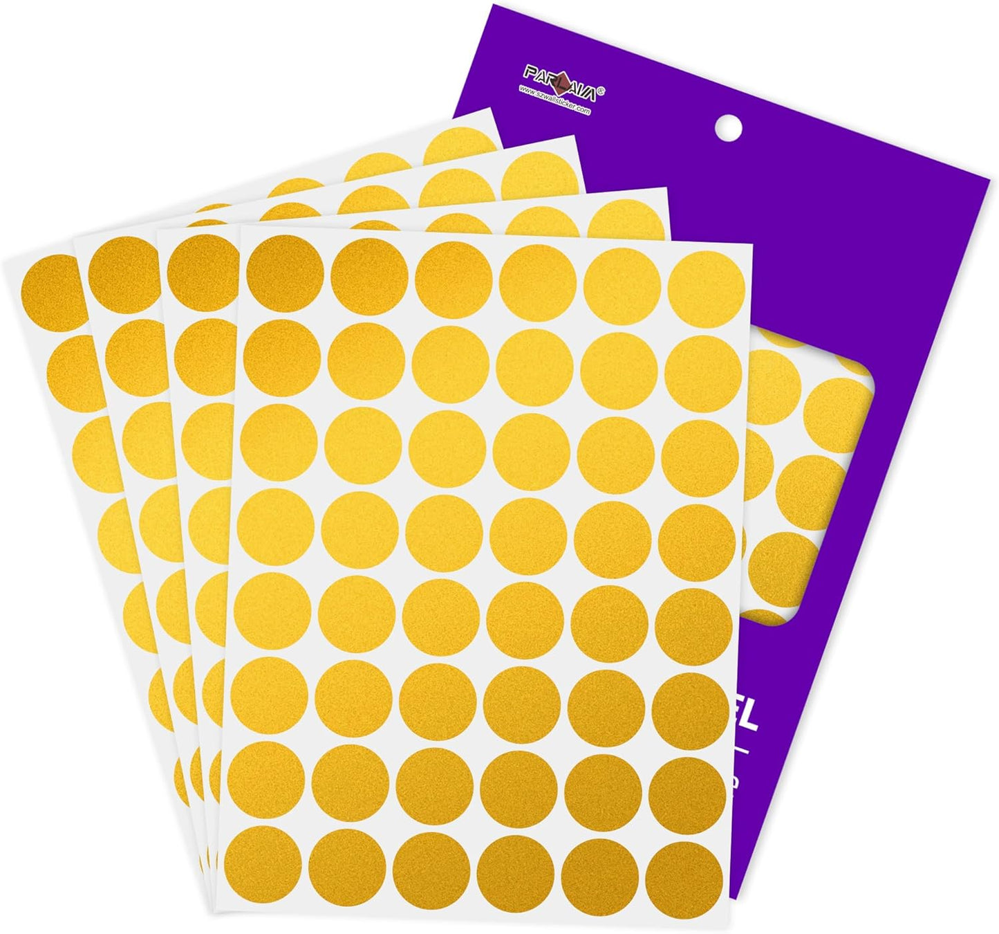 PARLAIM 1 inch Round Gold Dot Sticker,720PCS Permanent Adhesive Color Code Circle Sticker Labels for Office Classroom Garage Sale