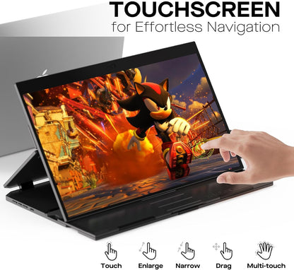 New Mobile Pixels Duex Float Portable Monitor, 15.6" FHD 1080P IPS Ultra Slim Laptop Screen Extender, USB A/USB C/HDMI Plug and Play Auto Rotated, Windows/Mac/Android/Switch Compatible
