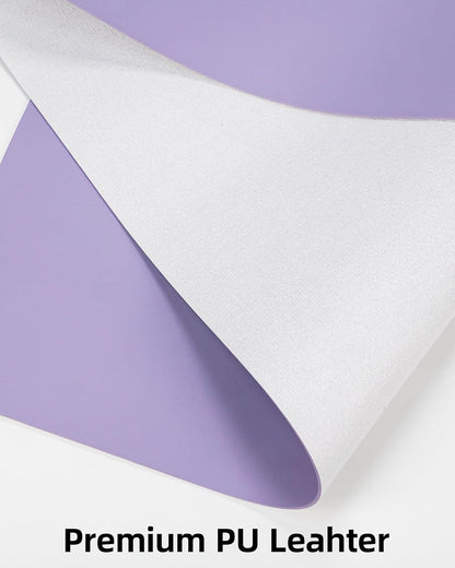 Desk Pad Mat 23.6"x13.7" - Waterproof Mouse Pad & Desk Protector, Non-Slip PU Leather for Gaming Keyboard/Mouse, Stitched Edge XL Office Desk Pad with Ergonomic Support(Light Purple)