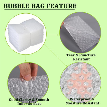 Clear Bubble Out Bags Pouches 14x18 Inch, 20 PCS Moving Supplies for Dishes, Double Walled Shockproof Bubble Cushion Wrap Bags for Storage, Shipping, Packing Supplies for Fragile Items