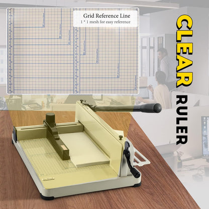 CGOLDENWALL Heavy Duty Paper Cutter A4 12" Paper Guillotine Cutter, Max. 400 Sheets, 0.02mm Cutting Accuracy, Suitable for Offices Production Leather Fabrics