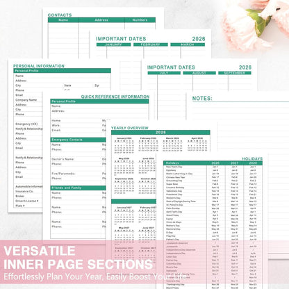 GuassLee 2026 Planner – Weekly & Monthly Planner Organizer from Jan 2026 - Dec 2026, 6.1"x8.4" Daily Agenda Planning Book with Pocket, Stickers & Tabs for Women Students Office, A5 Size