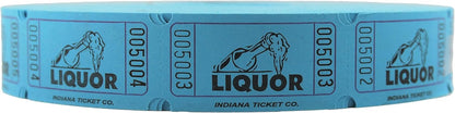 INDIANA TICKET CO. 2000 Raffle Tickets, Liquor, Blue, Single Roll, Ticket for Events, Entry, Class Reward, Fundraiser & Prizes