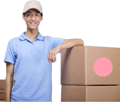 PARLAIM 3 Inch Round Color-Code Dot Stickers, 500 Color Coding Circle Labels per Roll Dispenser Box for Inventory, Pink