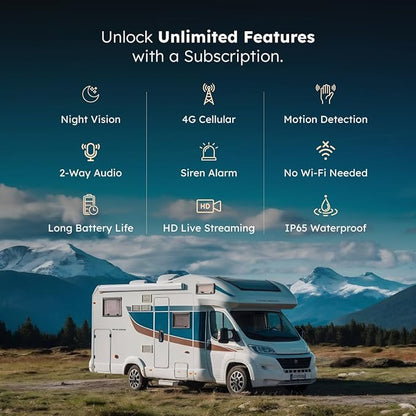 Waggle RV/Pet Temperature Monitor Lite + 4G Mini Camera Bundle - RV Pet Monitor | Real-time Temperature, Humidity, 4G Multi Carrier, 4G LTE Security Camera, Indoor/Outdoor, 2 Way Audio, Night Vision
