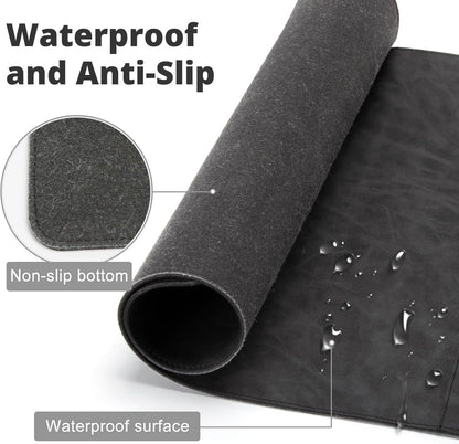 Magnetic Wireless Charging Desk Mat, Office Large Office Mouse Pad, Microfiber Leather Mouse Mat with Ultra-Smooth Surface, Waterproof Computer Keyboard Desk Mat for Office & Home, Laptop, Gray