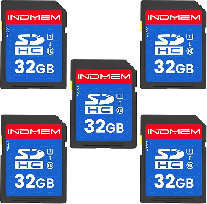 32GB SD Card (5 Pack) SDHC Flash Memory Cards UHS-I U1 Class 10 High-Speed Full HD Video Compatible with Digital Point-and-Shoot Cameras, HD Camcorders, DSLR and PC, 32GB(5pc)