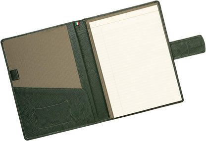 Maruse Italian Leather Executive Padfolio, Folder Organizer with Magnetic Closure and Writing Pad, Handmade in Italy, Dark Green