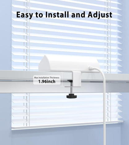 45W Fast Charging Station,Desk Clamp Power Strip,4 PD USB-C Ports,5 AC Outlets,Surge Protector Power Strip, 14AWG Heavy Duty Cord, Fits 1.9" Tabletop Edge (White, 15 FT Cable)