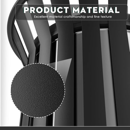 27.6IN Round Large Outdoor Trash Can, Heavy Duty Metal Slatted Garbage Can Outdoor, All Weather Resistant Commercial Garbage Cans, Waste Receptacle in Park, School, Beach, Patio Black