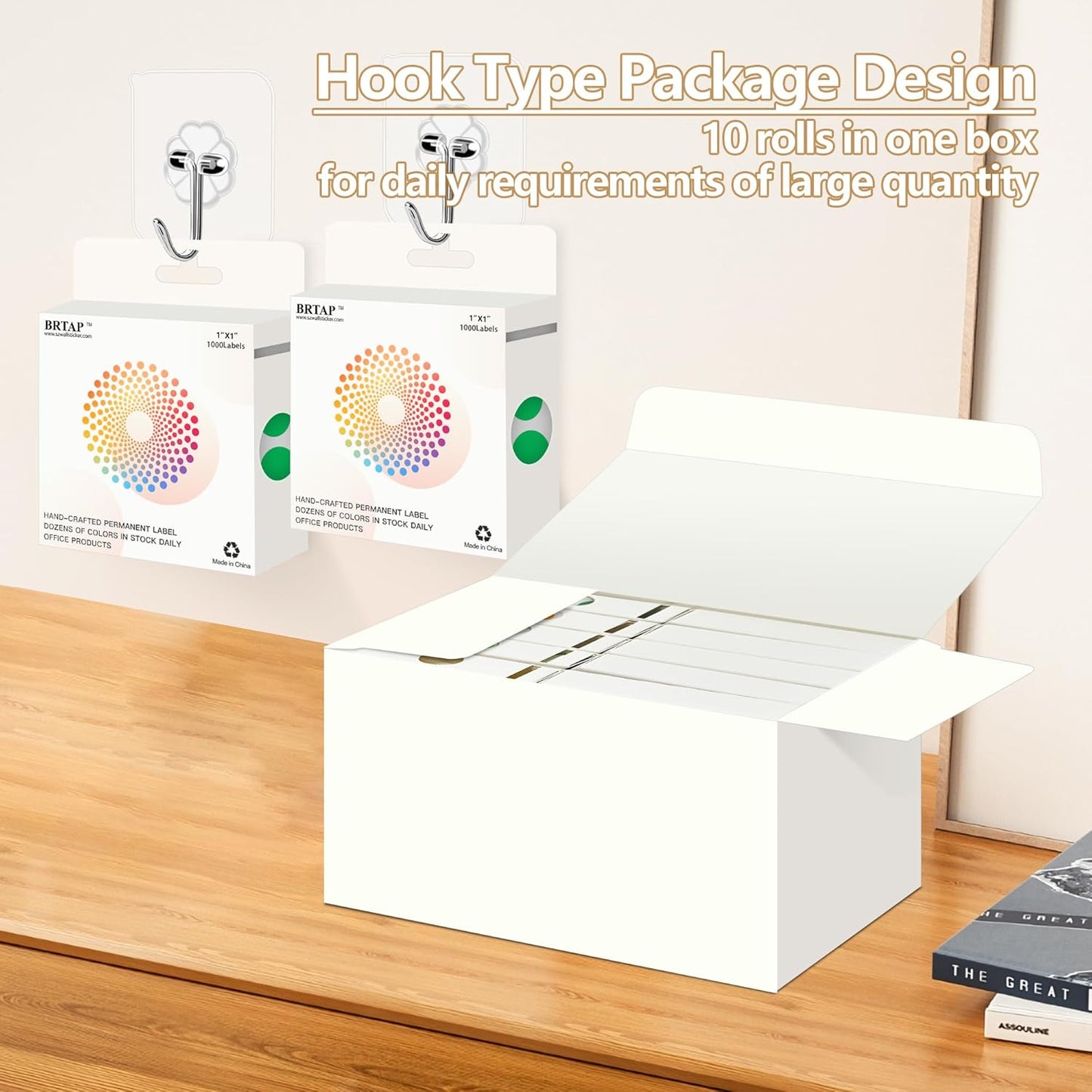 Green 1 Inch Round Color Coding Dot Labels, 10 Rolls 10000 Dot Stickers in Dispenser Box - Permanent Adhesion, Vibrant Colors, Highly Visible