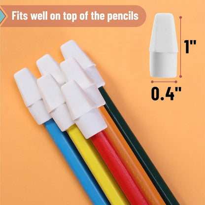 Mr. Pen- White Pencil Top Erasers, 120 pcs, Eraser Caps for Pencils, White Pencil Head Erasers for Pencils Tops