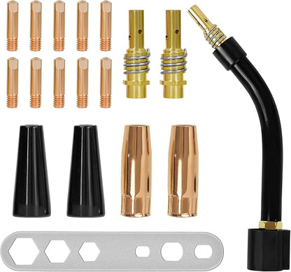 SSIMDER MIG Welder 200A Plasma Cutter Welder Combo With 18PCS 15AK MIG Consumables 10 in 1 Multiprocess Welder Pulse MIG/Gas MIG/Flux Core/HF TIG/Stick/Cut Aluminum Welder for Home DIY Outdoor