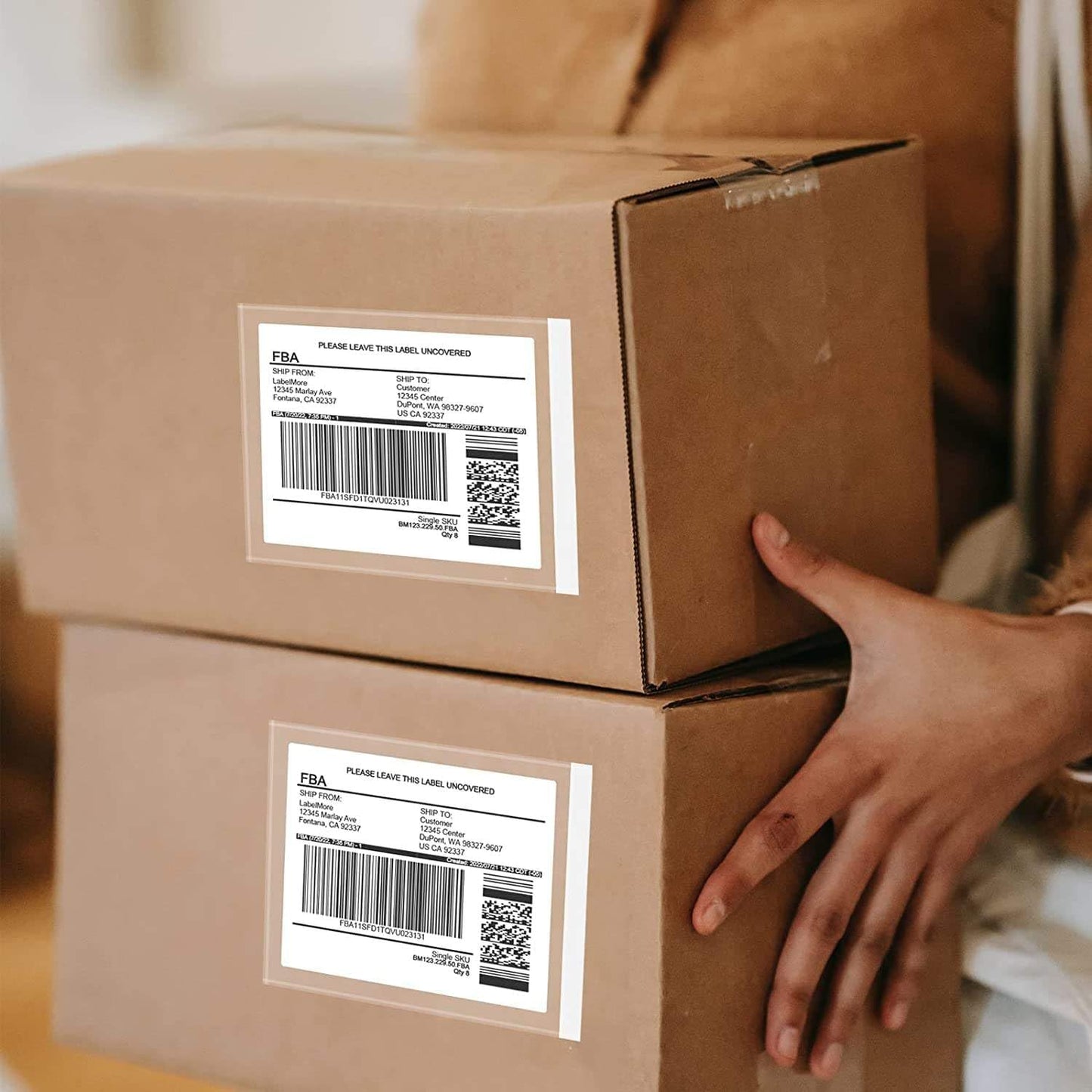 1000 Pcs-7.5x5.5 Packing List Mailing Envelopes: 7.5x5.5in (14x19cm), 1000 Pcs. Clear Adhesive Shipping Label Sleeves for Small Businesses