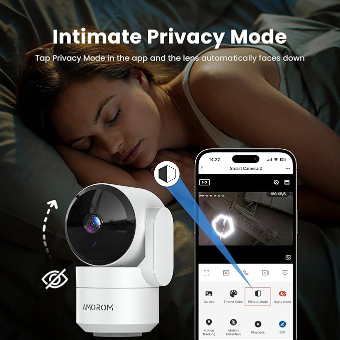 Indoor Security Camera with 360 Monitor, Home Cameras with 2-Way Audio, Night Vision, Motion Detection, Phone App, Cloud & SD Card Storage, Work with Alexa/Google, 2.4GHz WiFi and Bluetooth, 4 Pack