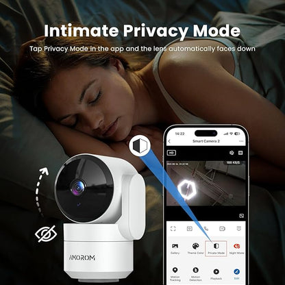 Indoor Security Camera with 360 Monitor, Home Cameras with 2-Way Audio, Night Vision, Motion Detection, Phone App, Cloud & SD Card Storage, Work with Alexa/Google, 2.4GHz WiFi and Bluetooth, 4 Pack