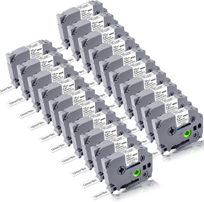 20Pack TZe-231 Label Maker Tapes Compatible with Brother P Touch Label Tape TZe231, TZ-231 12mm 0.47 Laminated White Refills Use for Brother PT-H110 D210 D220 D400 D600 PT-1900/1910