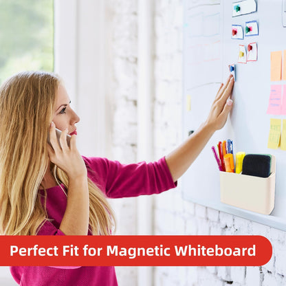 Magnetic Pen Holder,2 Pack Magnetic Dry Erase Marker Holder with Generous Compartments,Strong Magnet Storage Marker Pen Pencil Organizer for Refrigerator,Whiteboard,Locker Accessories