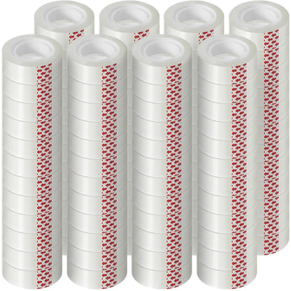72 Rolls Transparent Tape Refills, Clear Tape, 3/4 x 800 Inches, Glossy Gift Wrapping Tapes for Dispenser, Office, School, Home