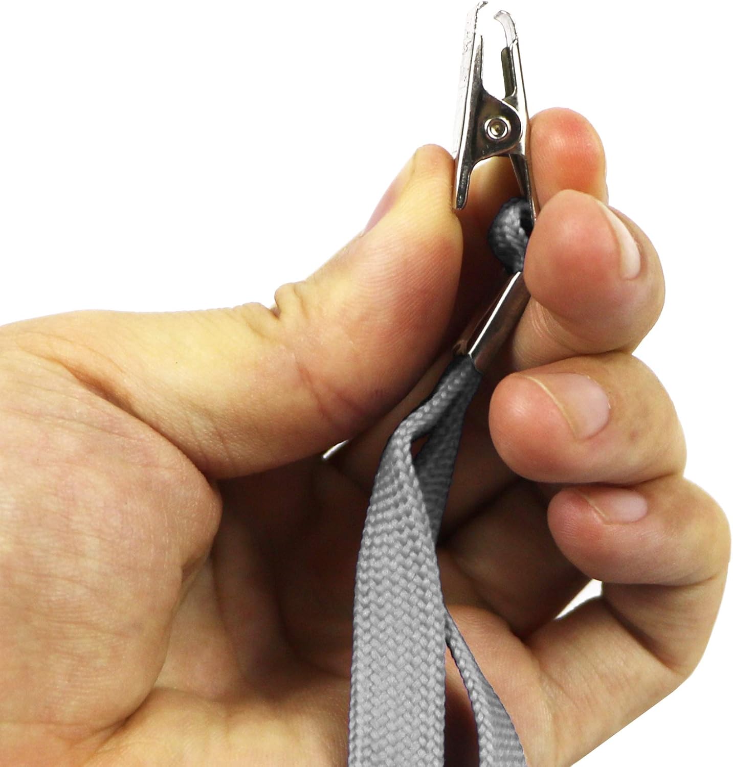 Ollain Badge Lanyards Neck Bulk Cruise Lanyards Lanyard with Clip for ID Card Name Tags Badge Holders (Gray, 100 Pack)