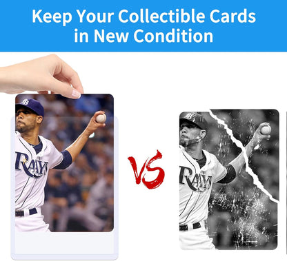 400Pcs Top Loaders for Cards (200Pcs Hard Plastic Card Holders & 200Pcs Penny Card Sleeves) 3" x 4" Toploaders, Card Protector Sleeves for Baseball Football Sports Cards, Standard Trading Cards