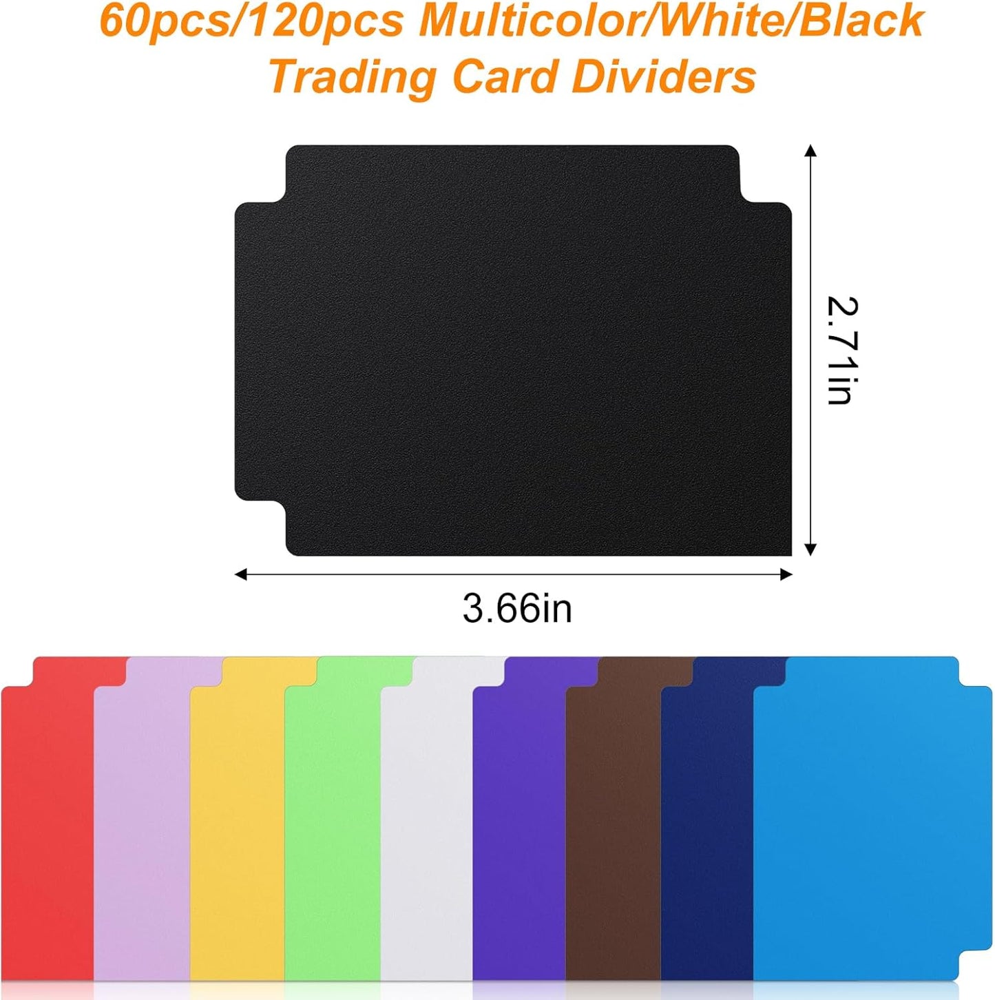 60 Pieces Trading Card Dividers Black Playing Card Separators Playing Board Game TCG Dividers Card Gathering Storage Organizer, Card Divider Fit for MTG PKM Yugioh Commander 2.71 x 3.8 Inches