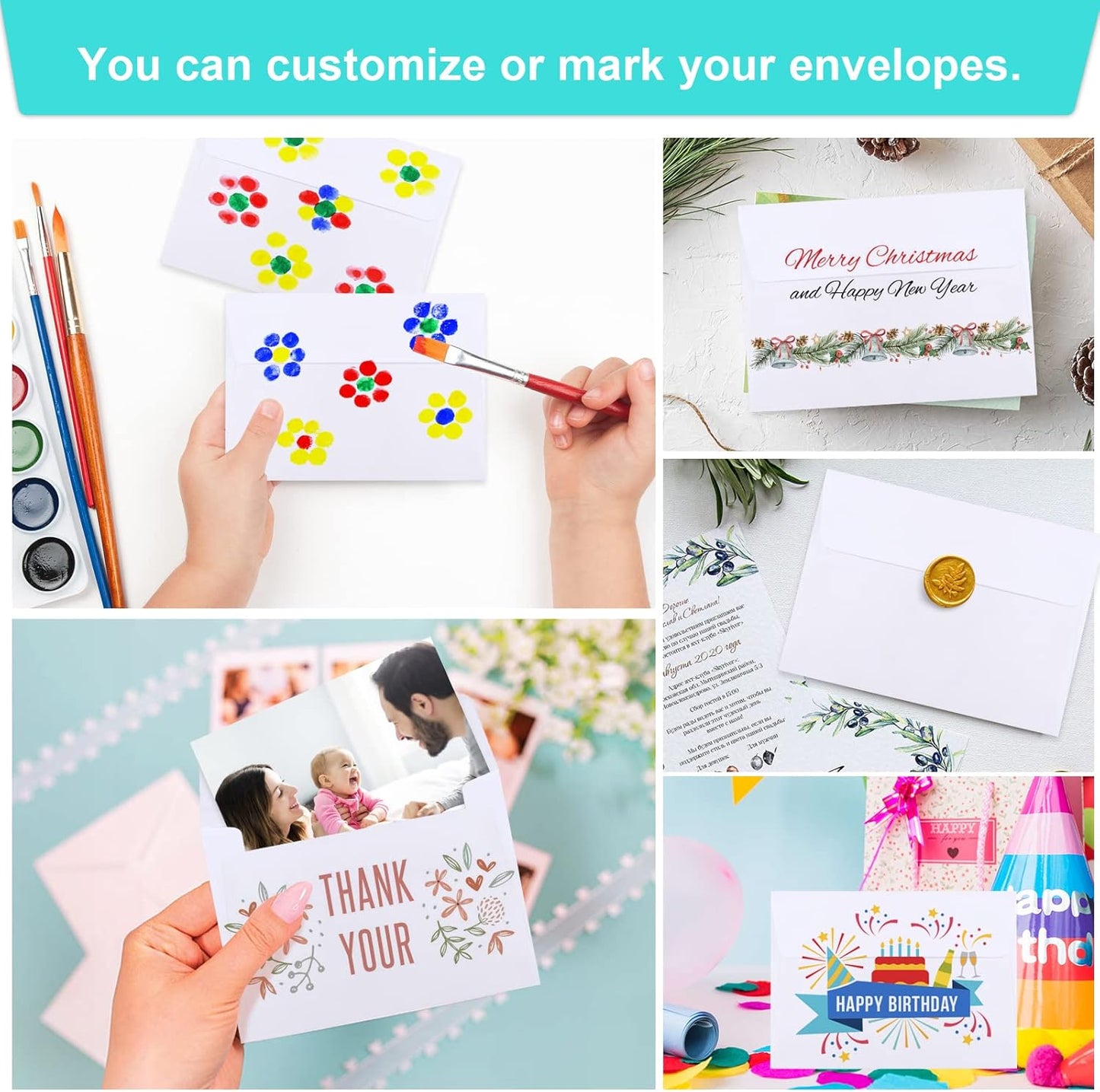 90 Packs A1 Envelopes, 3.5x5" Envelopes White, Small Envelopes RSVP Envelopes, Envelopes Self Seal for Weddings, Photos, Postcards, Greeting Cards, Mailing