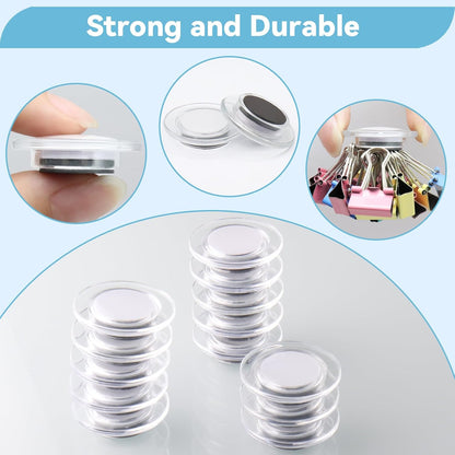 ZDZBLX Fridge Magnets, 28 Pack Magnet Strong Magnets Refrigerator Magnets Small Magnets for Whiteboard, Heavy Duty Magnets Mini Magnets Cute Round Magnets for Fridge, Locker, Classroom, Office (White)
