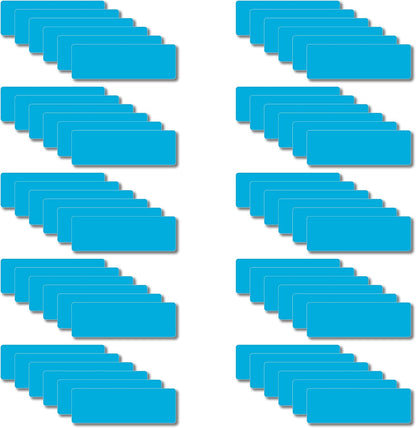 Magnetic Dry Erase Magnets Labels 3x1 inches, Reusable Name Tags, Organizing Schedules in Office/Classroom. Work on Fridge/White Board (Cyan 60Pcs)