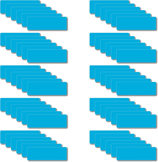 Magnetic Dry Erase Magnets Labels 3x1 inches, Reusable Name Tags, Organizing Schedules in Office/Classroom. Work on Fridge/White Board (Cyan 60Pcs)