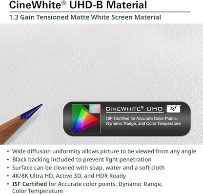 Elite Screens Sable Frame B2 Series 120-Inch 16:9 Projector Screen, Fixed Frame Wall Mounted, 4K/8K UHD & Active 3D, CineWhite UHD-B, ISF Certified, UST Compatible, SB120WH2-X