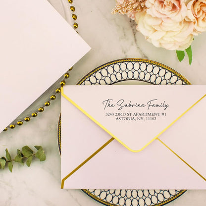 EAQ Custom Stamp Self Inking Return Address Stamp, Personalized Stamp with Text Logo | Business Logo Stamp | Address Stamp | Wedding Stamp