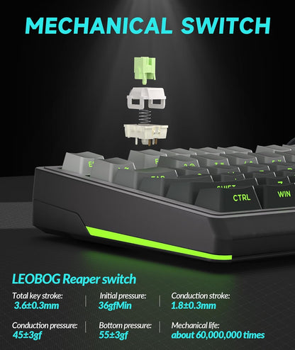 KI99 Pro 96% Wireless Mechanical Keyboard, RGB Gaming Keyboard, Hot-Swappable Pre-Lubed Switches, Gasket Structure Creamy Keyboards for Gamer/PC/Laptop (Black)