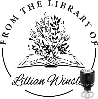Custom Self-Inking Stamps | Personalized Book Stamp Gift for Book Lovers | 5 Ink Colors (Style10)
