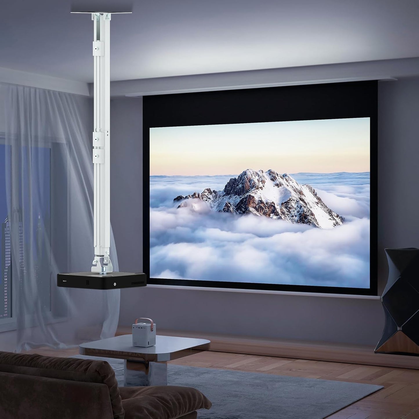 suptek 49inch Extended Mini Projector Ceiling Mount Adjustable Wall Mount with Thread Adapters for Projector DVR Camera (PR05LMINIW)