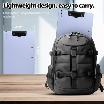 Clipboard Folder, 2 Pcs A4 Foldable Clipboard with Horizontal and Vertical Double Metal Clips, 360 Degree Foldable Binder Clipboards with Pen Holder, File Cover Work Folder Clipboards, Purple