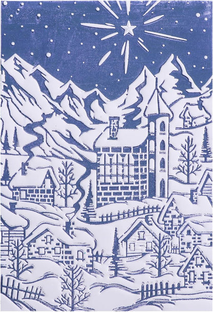 BAOFALI 3D Embossing Folder for Card Making,Snow Mountain, Castle Plastic Texture Fades Embossing Folder Template for Scrapbooking and Other Paper Craft Album Stamps DIY Decoration 6.3" L x 4.5" W