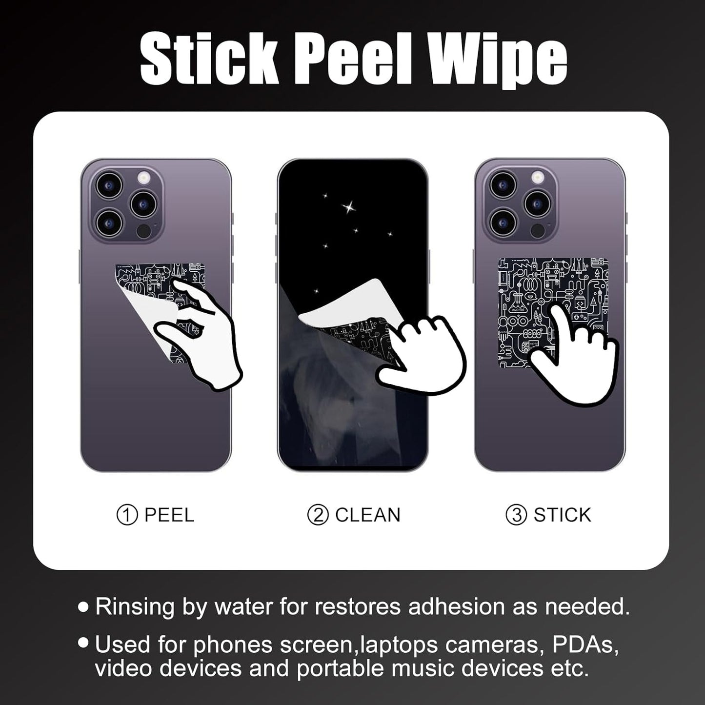 walrfid 2 Pack Car Screen Cleaner, Computer Screen Cleaner Spray and Wipe, Laptop Cleaning Mist Kit for Electronic iPad, iPhone, Phone, MacBook, TV, Car Monitor Display, with Graffiti Case, Black Red